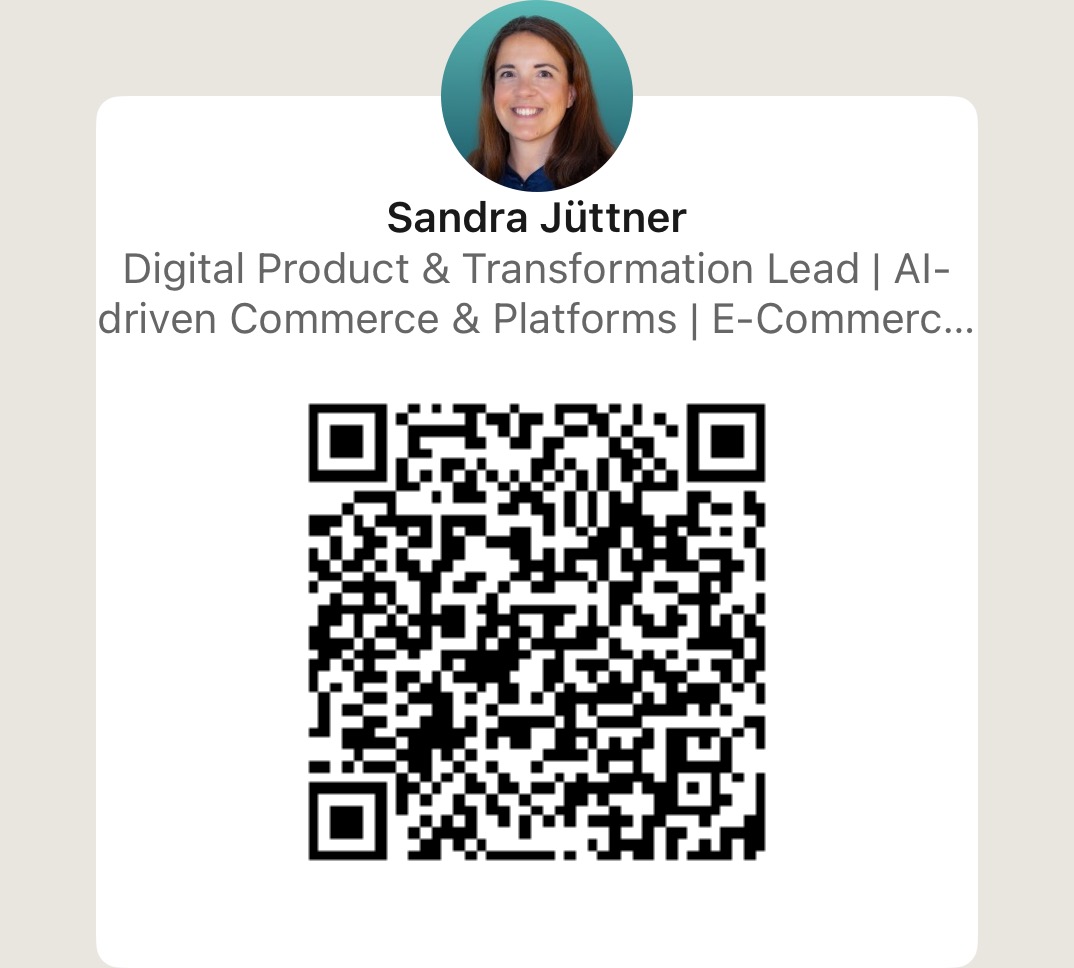 LinkedIn-Karte Sandra Jüttner — Digital Product & Transformation Lead